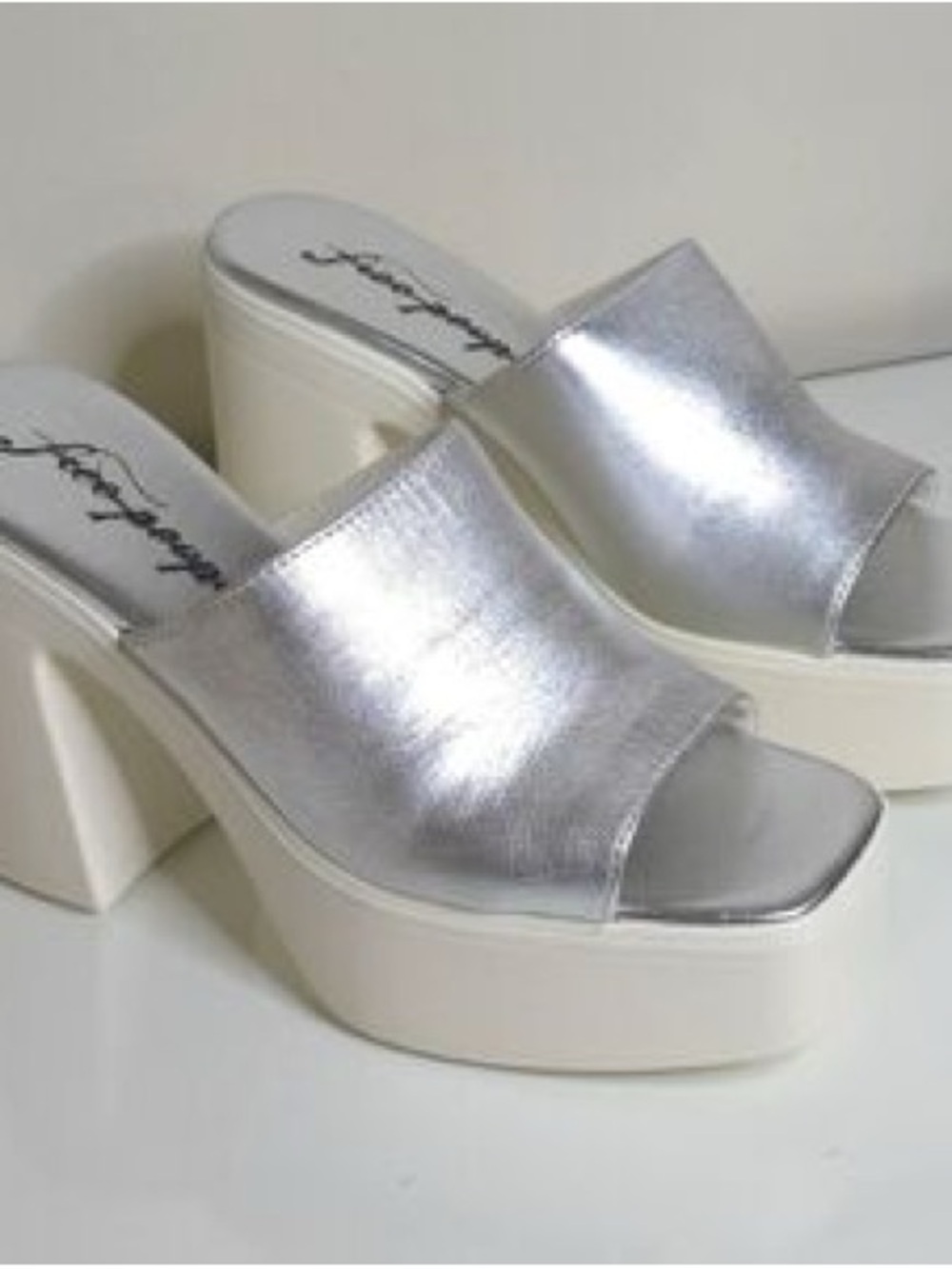Free People Zoe Platform Heels in Silver